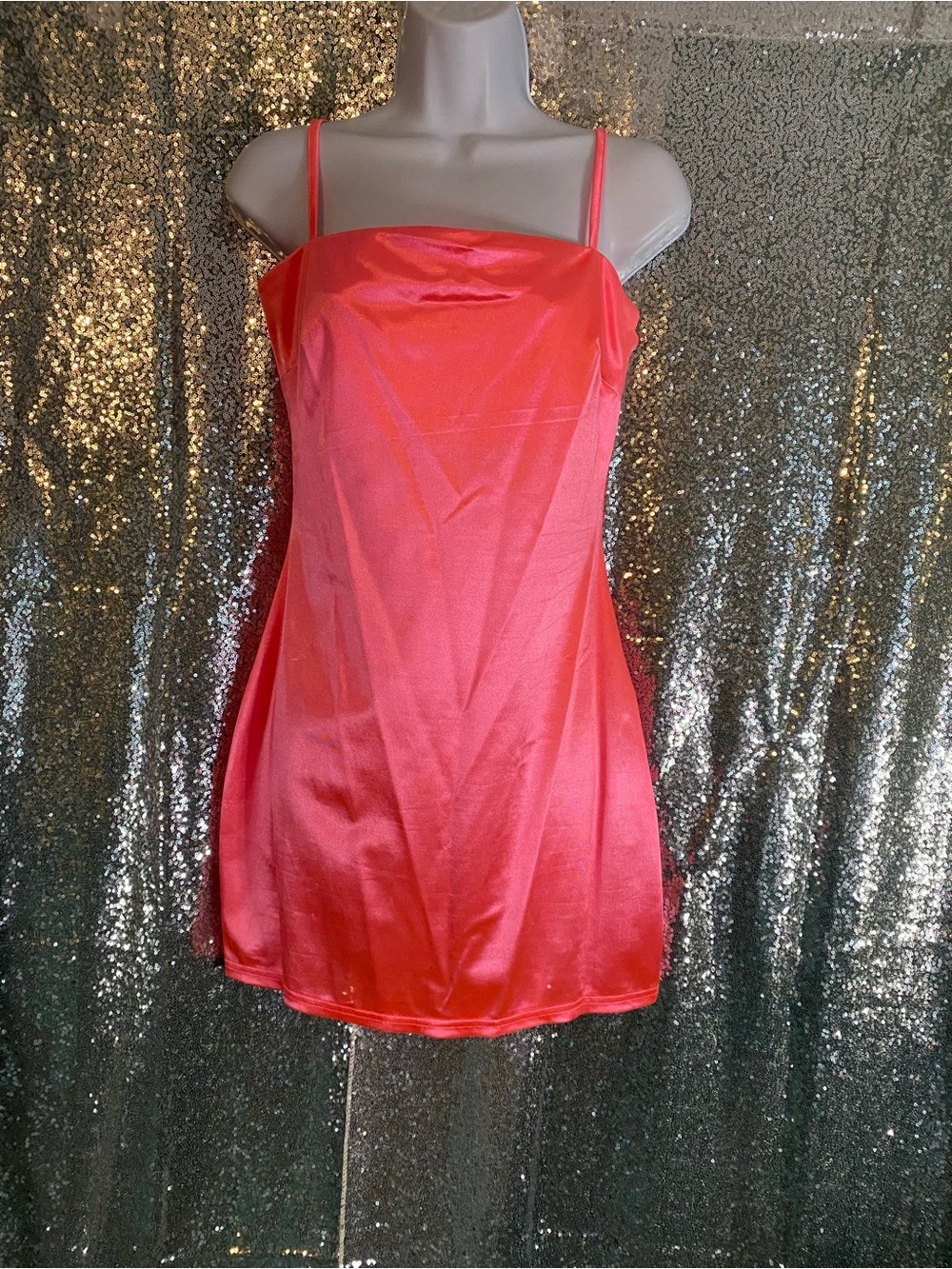 💖🔥Better Be Satin Neon Coral Mini Dress-Sweet like Candy 🍭💖